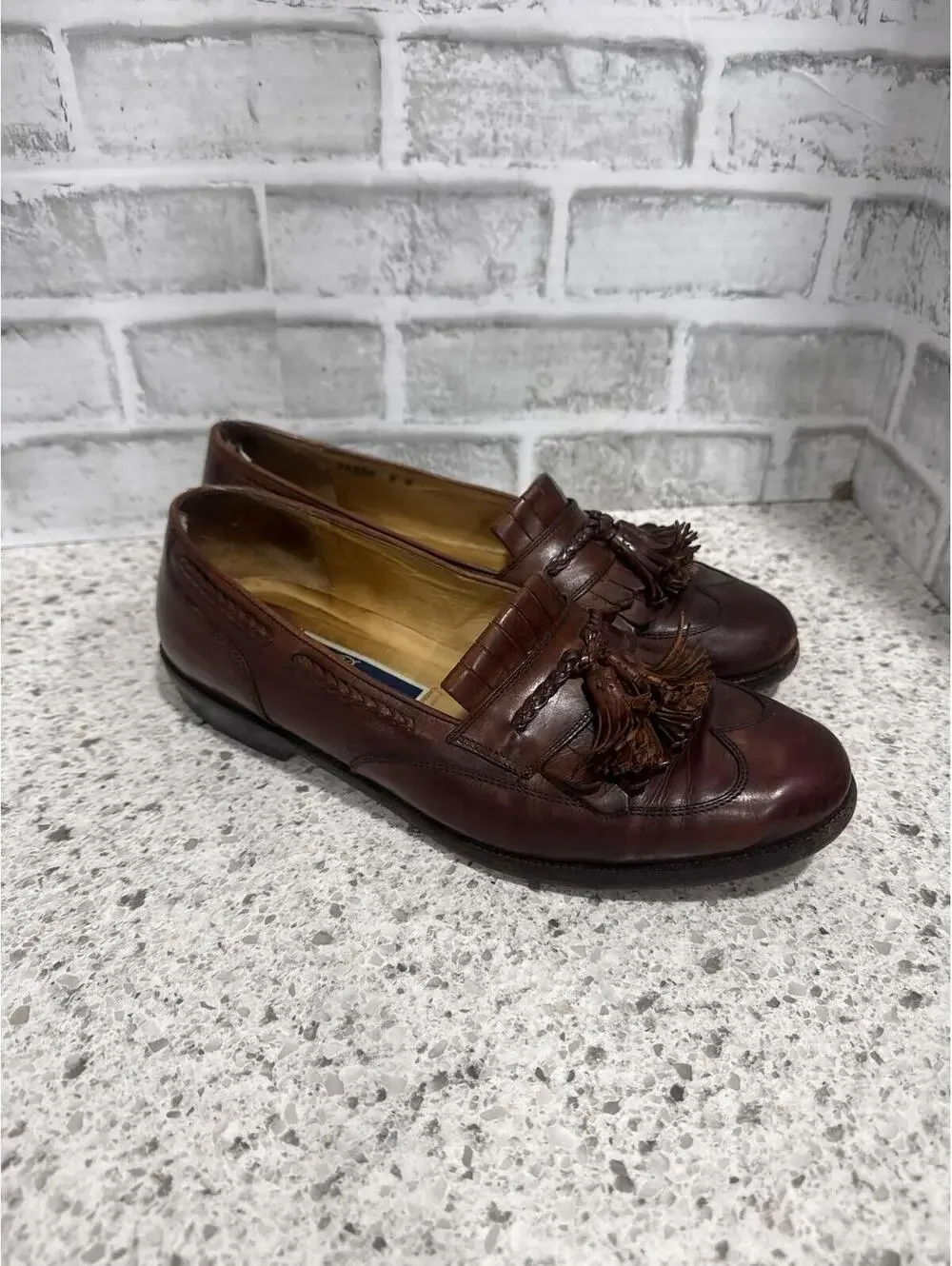 Vintage Bragano by Cole Haan Italian Leather Tassel Loafers, Size 8